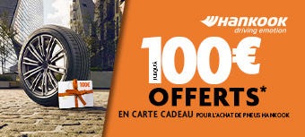 Hankook | Jusqu'à 100€ offerts en carte cadeau