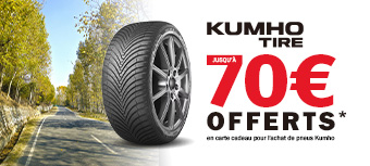 KUMHO | Jusqu'à 70€ offerts en carte cadeau