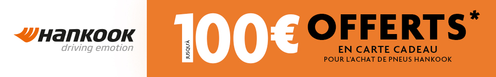 Hankook | Jusqu'à 100€ offerts en carte cadeau