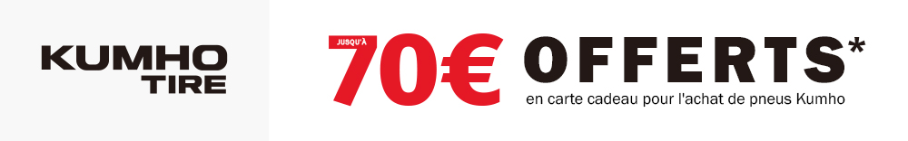 KUMHO | Jusqu'à 70€ offerts en carte cadeau