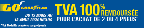 Goodyear - TVA 100% remboursée