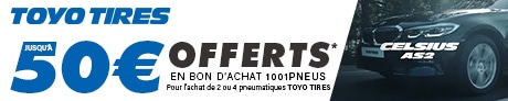 Toyo Tires - Jusqu'à 50€ offerts