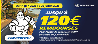 Michelin - Jusqu'à 120€ remboursés