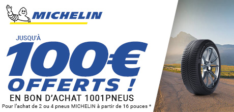 Pneus Michelin - Jusqu'à 100€ offerts