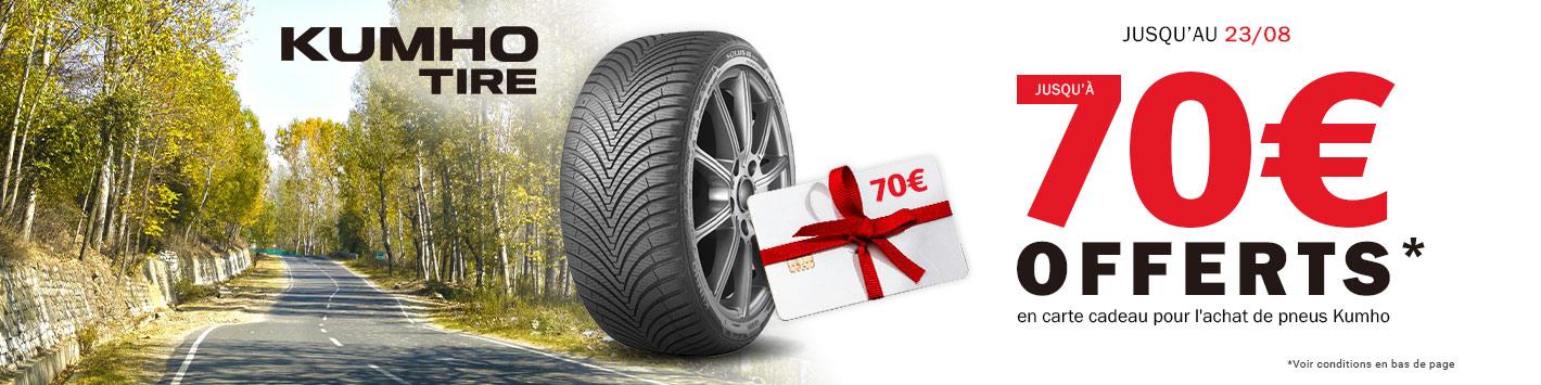 Kumho | Jusqu'à 70€ offerts en carte cadeau