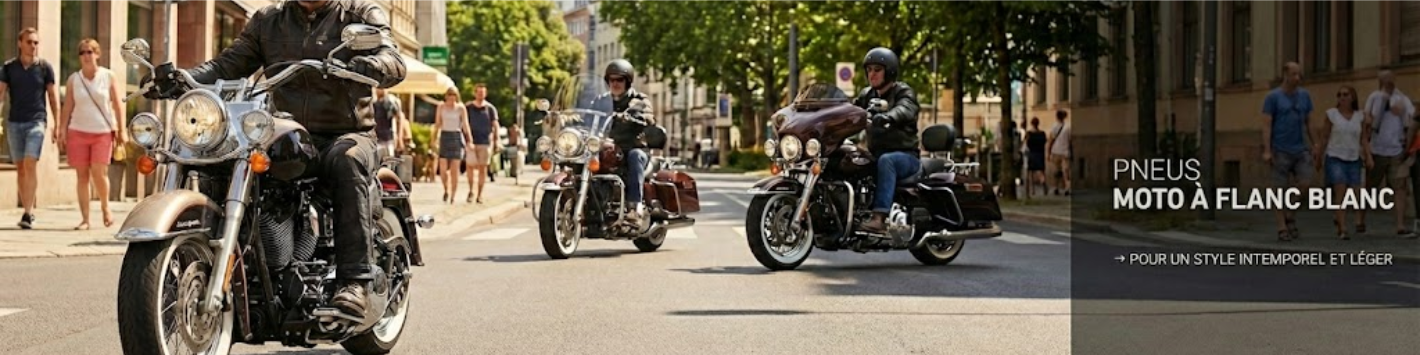 Pneus moto flanc blanc