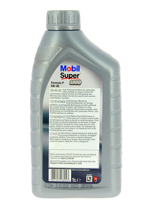 MOBIL SUPER 3000 Formula-P 5W30 1L MOBIL SUPER - ref : 151196