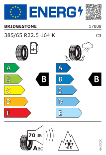 BRIDGESTONE Duravis R-Trailer 002 Evo 385/65 R22.5 164K (158L)