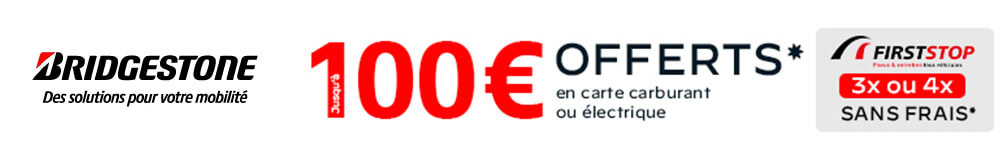 Bridgestone - Jusqu'à 100€ offerts en carte cadeau