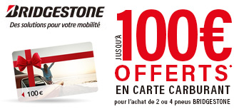 Bridgestone | Jusqu'à100€ offerts !